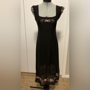 delias black mesh midi dress size xxs